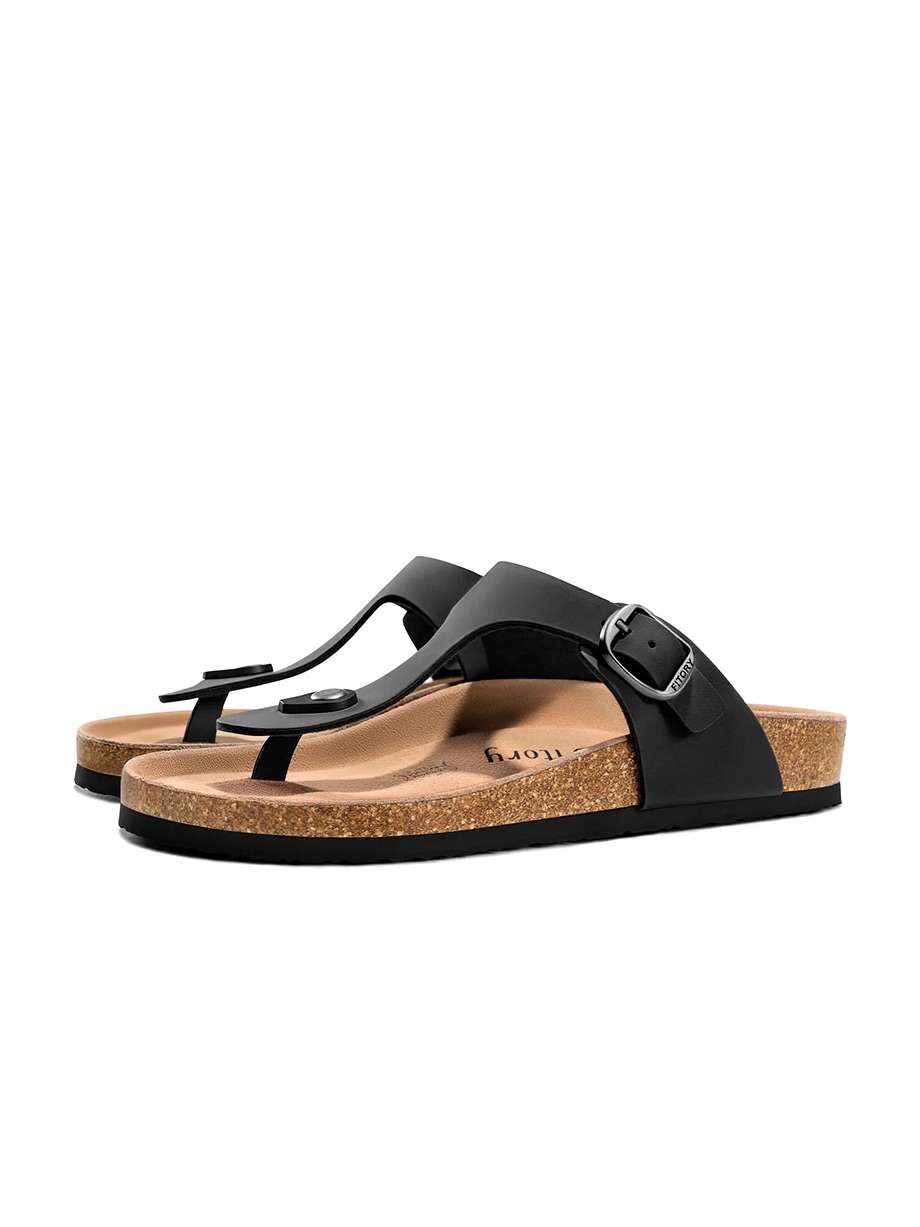 Fitory Balance Black T-Shaped Sandals